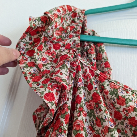 ❌SOLD❌ Floral Ruffle Trim Dress - Picture 2 of 4